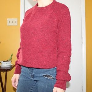 American Eagle Men's Red Cardigan Sweater